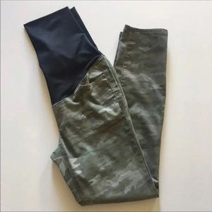 Maternity pants military print elastic band
